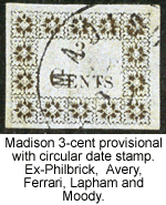 3-cent Madison with town cancel
