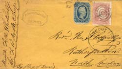 POW cover from Pt. Lookout , Maryland bearing both U.S. and Confederate postage